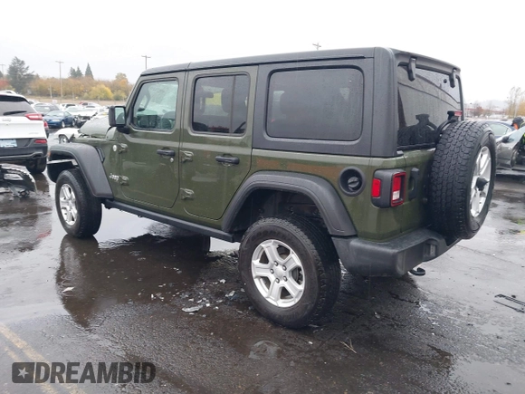 2021 Jeep Wrangler Unlimited Willys with VIN 1C4HJXDN5MW592125, listed as a IAAI auction lot 40821100 with 82,109 mi miles and . Bid and sale history available at DreamBid. Image 3.