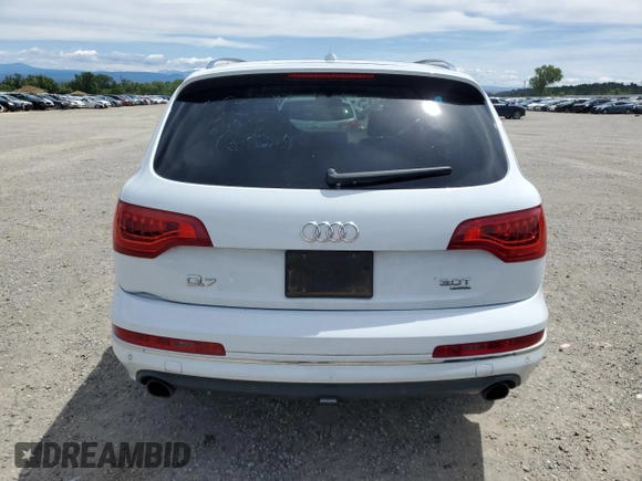 2015 Audi Q7 Premium Plus with VIN WA1LGAFE0FD004076, listed as a Copart auction lot 62591485 with 70,508 mi miles and Salvage title. Bid and sale history available at DreamBid. Image 6.