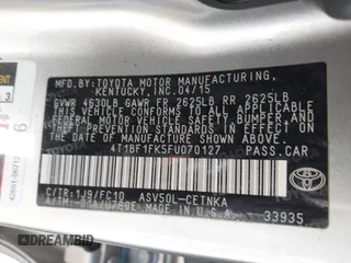 2015 Toyota Camry XLE with VIN 4T1BF1FK5FU070127, listed as a IAAI auction lot 41381774 with 94,217 mi miles. Bid and sale history available at carsss.com. Image 9.