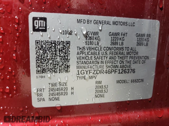 2023 Cadillac XT4 AWD Premium Luxury z VIN 1GYFZDR46PF126376, wystawiony jako Copart lot #51689955 z przebiegiem 50 490 mil mil oraz Szkoda całkowita • Salvage title. Historia ofert i sprzedaży dostępna na DreamBid. Obrazek 16.
