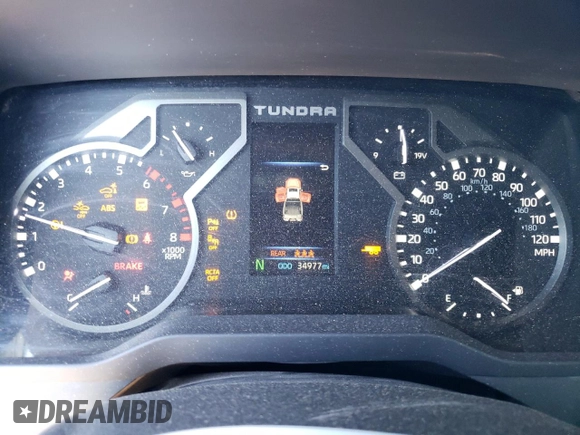 2022 Toyota Tundra 2WD SR5 with VIN 5TFLA5AB8NX015349, listed as a Copart auction lot 68870194 with 34,977 mi miles and Salvage Title. Bid and sale history available at carsss.com. Image 9.