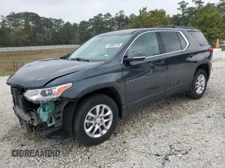 2019 Chevrolet Traverse LT z VIN 1GNERHKW3KJ132296, wystawiony jako Copart lot #48982725 z przebiegiem 72 020 mil mil oraz Czysty tytuł • Clean title. Historia ofert i sprzedaży dostępna na DreamBid. Obrazek 1.