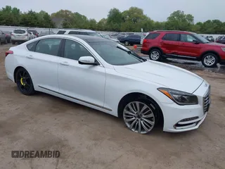 2018 Genesis G80 Ultimate with VIN KMHGN4JF4JU229085, listed as a IAAI auction lot 42221680 with 57,362 mi miles and . Bid and sale history available at DreamBid. Image 1.