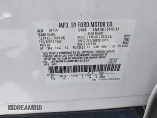 2019 Ford Edge SEL с VIN 2FMPK4J9XKBC63929, выставлен на аукционе IAAI как лот 42561065 с пробегом 86 710 миль миль и . История ставок и продаж доступна на DreamBid. Изображение 9.