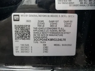 2024 Chevrolet Silverado 1500 with VIN 3GCPDAEK8RG134170, listed as a Copart auction lot 49703665 with 10,643 mi miles and Salvage Title. Bid and sale history available at DreamBid. Image 13.