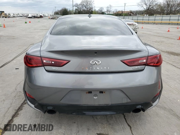 2017 Infiniti Q60 2.0t with VIN JN1CV7EL1HM320865, listed as a Copart auction lot 50822425 with 42,934 mi miles and Salvage Title. Bid and sale history available at DreamBid. Image 6.