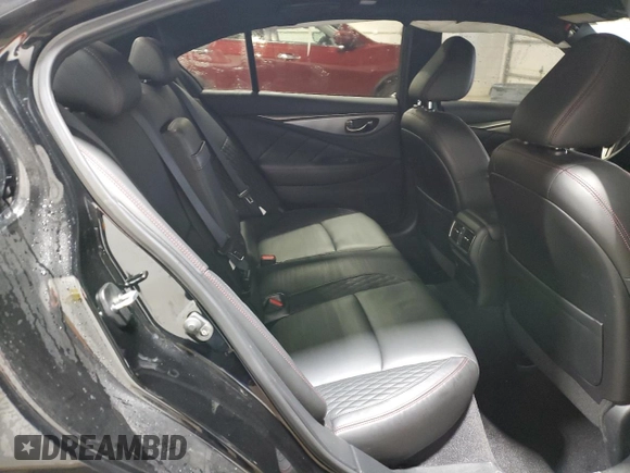 2018 Infiniti Q50 RED SPORT 400 with VIN JN1FV7ARXJM480935, listed as a Copart auction lot 49582535 with 64,431 mi miles and Salvage Title. Bid and sale history available at carsss.com. Image 10.