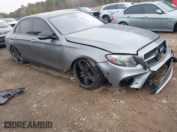 2018 Mercedes-Benz E-Class AMG E 43 with VIN WDDZF6EB4JA384109, listed as a IAAI auction lot 41417087 with 64,983 mi miles. Bid and sale history available at carsss.com. Image 1.