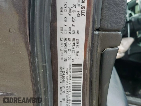 2019 Jeep Grand Cherokee Altitude z VIN 1C4RJEAG4KC811167, wystawiony jako Copart lot #55943695 z przebiegiem 131 090 mil mil oraz Szkoda całkowita • Salvage title. Historia ofert i sprzedaży dostępna na DreamBid. Obrazek 12.