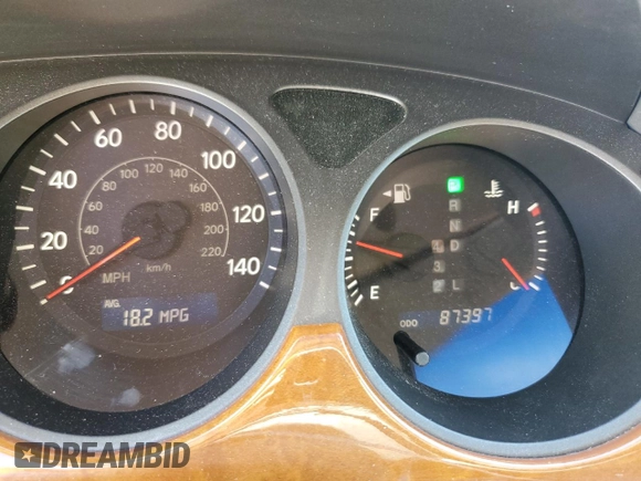 2005 Lexus ES 350 with VIN JTHBA30G355102633, listed as a Copart auction lot 49729005 with 87,397 mi miles and Non Repairable. Bid and sale history available at DreamBid. Image 9.