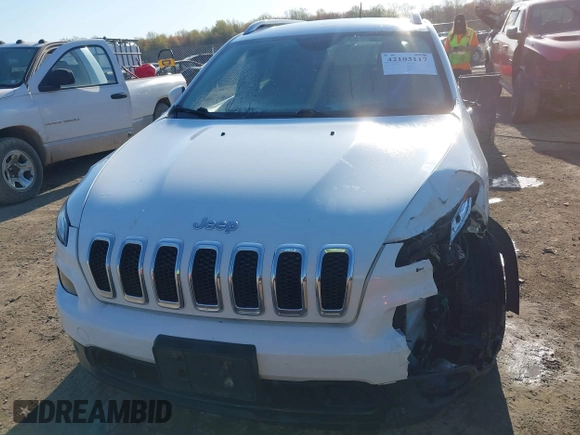 2015 Jeep Cherokee Latitude with VIN 1C4PJLCBXFW506502, listed as a IAAI auction lot 42103117 with 160,433 mi miles and . Bid and sale history available at carsss.com. Image 13.