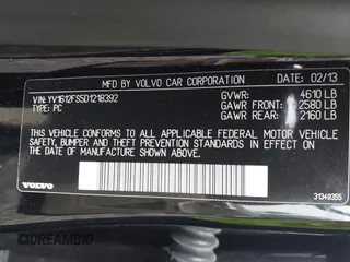 2013 Volvo S60 T5 Premier z VIN YV1612FS5D1218392, wystawiony jako IAAI lot #42283632 z przebiegiem 156 996 mil mil oraz . Historia ofert i sprzedaży dostępna na DreamBid. Obrazek 9.