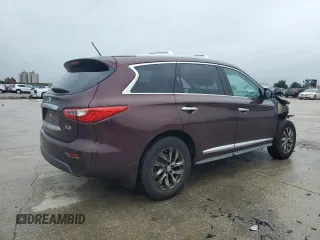 2013 Infiniti JX35 with VIN 5N1AL0MN7DC335399, listed as a Copart auction lot 71110244 with 122,775 mi miles and Salvage Title. Bid and sale history available at carsss.com. Image 3.