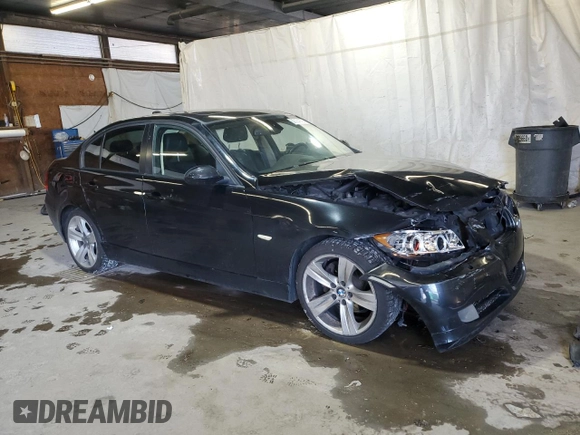 2008 BMW 3 Series 328xi with VIN WBAVC73548KP37440, listed as a Copart auction lot 55354075 with 156,000 mi miles and Salvage title. Bid and sale history available at DreamBid. Image 4.