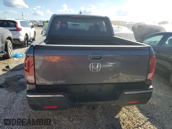 2018 Honda Ridgeline RTL with VIN 5FPYK3F54JB015872, listed as a Copart auction lot 77525614 with Not provided miles and Salvage title. Bid and sale history available at DreamBid. Image 6.