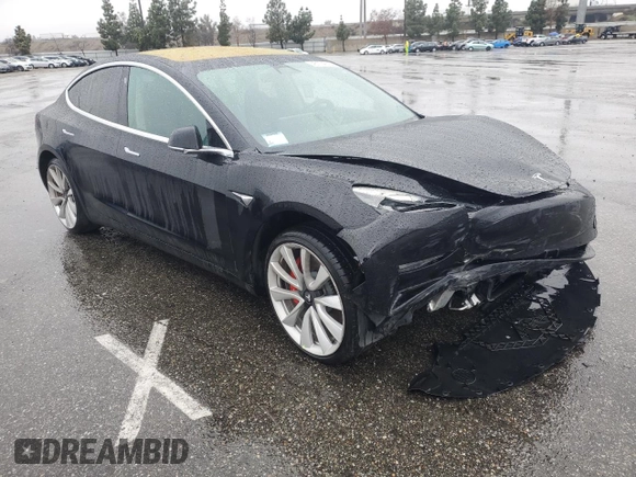 2018 Tesla Model 3 Long Range Battery with VIN 5YJ3E1EB2JF186075, listed as a Copart auction lot 45174215 with Not Provided miles and Salvage Title. Bid and sale history available at DreamBid. Image 4.