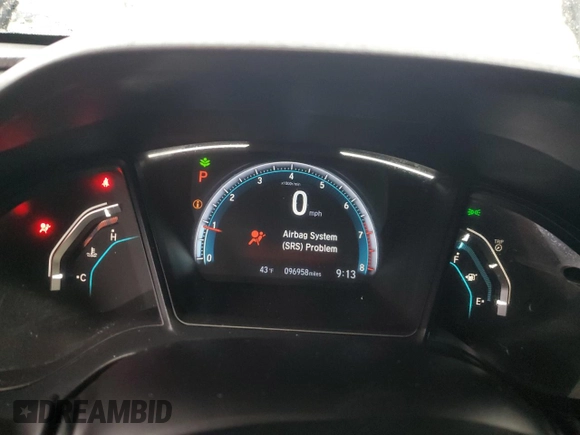 2019 Honda Civic Sedan LX with VIN 19XFC2F60KE031929, listed as a Copart auction lot 48042095 with 96,958 mi miles and Salvage Title. Bid and sale history available at carsss.com. Image 9.