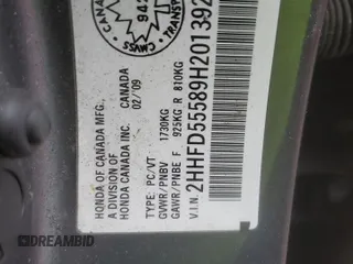 2009 Acura CSX z VIN 2HHFD55589H201392, wystawiony jako Copart lot #81855514 z przebiegiem Nie podano mil oraz Nie do naprawy. Historia ofert i sprzedaży dostępna na DreamBid. Obrazek 12.