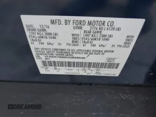 2017 Ford Explorer z VIN 1FM5K7B86HGB68946, wystawiony jako IAAI lot #41999087 z przebiegiem 176 112 mil mil oraz . Historia ofert i sprzedaży dostępna na DreamBid. Obrazek 9.