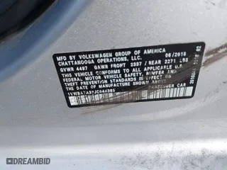2018 Volkswagen Passat 2.0T SE with VIN 1VWBA7A32JC044389, listed as a IAAI auction lot 41200633 with 93,046 mi miles. Bid and sale history available at carsss.com. Image 9.