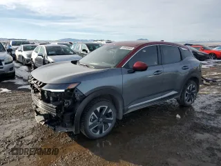 2025 Nissan Kicks SV with VIN 3N8AP6CB6SL321373, listed as a Copart auction lot 43835665 with 5,950 mi miles and Salvage Title. Bid and sale history available at carsss.com. Image 1.
