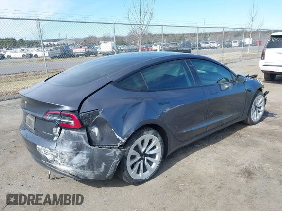2022 Tesla Model 3 Long Range with VIN 5YJ3E1EB0NF314870, listed as a IAAI auction lot 41762301 with 38,840 mi miles and . Bid and sale history available at DreamBid. Image 4.