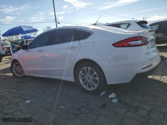 2020 Ford Fusion Plug-In Hybrid Titanium with VIN 3FA6P0SU9LR253978, listed as a Copart auction lot 43779284 with 109,393 mi miles. Bid and sale history available at carsss.com. Image 2.