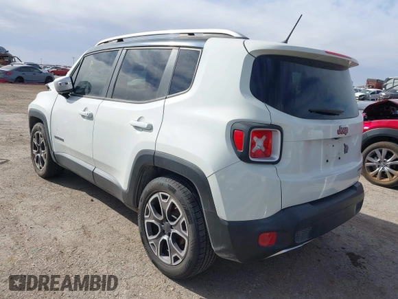 2016 Jeep Renegade Limited with VIN ZACCJADT6GPC88812, listed as a IAAI auction lot 41409614 with 99,243 mi miles and . Bid and sale history available at DreamBid. Image 3.