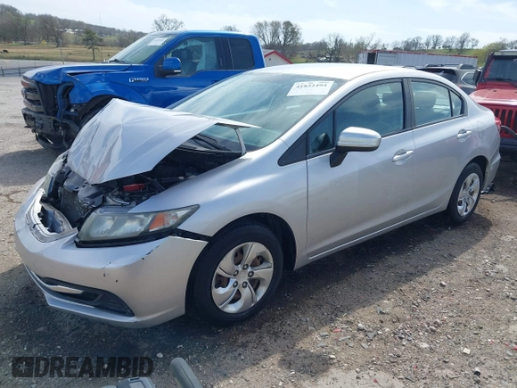2014 Honda Civic Sedan LX with VIN 19XFB2F50EE039186, listed as a IAAI auction lot 41822494 with 116,499 mi miles. Bid and sale history available at carsss.com. Image 2.