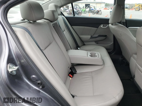 2015 Honda Civic EX-L with VIN 2HGFB2F99FH525523, listed as a Copart auction lot 53046005 with 23,618 mi miles and Salvage Title. Bid and sale history available at DreamBid. Image 11.