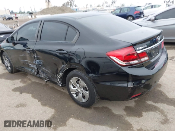 2014 Honda Civic Sedan LX with VIN 19XFB2F50EE227853, listed as a IAAI auction lot 42087506 with 113,120 mi miles. Bid and sale history available at carsss.com. Image 3.