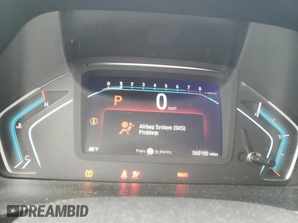2019 Honda Odyssey EX-L with VIN 5FNRL6H74KB004916, listed as a Copart auction lot 53959205 with 60,100 mi miles and Salvage Title. Bid and sale history available at DreamBid. Image 9.