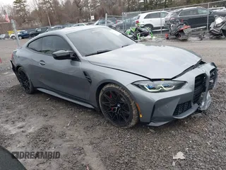 2022 BMW M4 Competition xDrive with VIN WBS43AZ00NCJ87840, listed as a IAAI auction lot 41727075 with 14,530 mi miles. Bid and sale history available at carsss.com. Image 1.