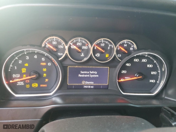 2019 Chevrolet Silverado 1500 LTZ with VIN 1GCPWEED5KZ134099, listed as a Copart auction lot 75094584 with 79,318 mi miles and Non Repairable. Bid and sale history available at carsss.com. Image 9.