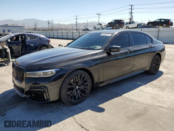 2022 BMW 7 Series 740i with VIN WBA7T2C00NCK41427, listed as a Copart auction lot 65962033 with 17,842 mi miles. Bid and sale history available at carsss.com. Image 1.