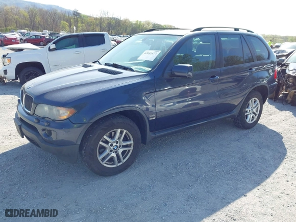 2005 BMW X5 3.0i with VIN 5UXFA13505LY15694, listed as a IAAI auction lot 42051677 with 104,559 mi miles. Bid and sale history available at carsss.com. Image 2.