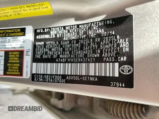 2014 Toyota Camry L with VIN 4T4BF1FK5ER437421, listed as a Copart auction lot 51816695 with 123,691 mi miles and Salvage Title. Bid and sale history available at DreamBid. Image 15.