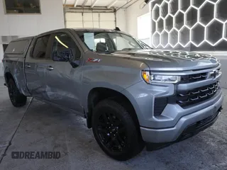 2024 Chevrolet Silverado 1500 RST with VIN 1GCUDEED9RZ398607, listed as a Copart auction lot 51000055 with 4,408 mi miles and Salvage Title. Bid and sale history available at carsss.com. Image 1.