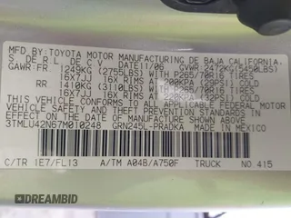 2007 Toyota Tacoma with VIN 3TMLU42N67M010248, listed as a IAAI auction lot 40982477 with Not provided miles and . Bid and sale history available at DreamBid. Image 9.