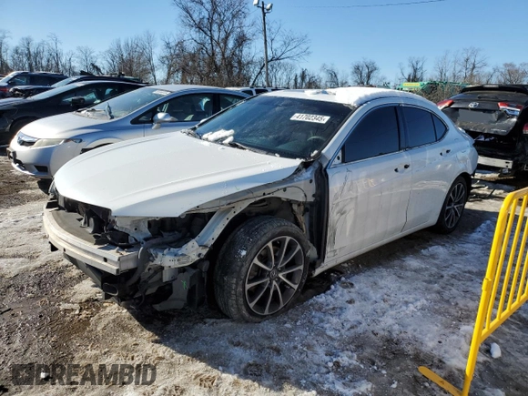 2015 Acura TLX V6 Advance with VIN 19UUB2F74FA007498, listed as a Copart auction lot 41702345 with 69,527 mi miles and Salvage Title. Bid and sale history available at carsss.com. Image 1.