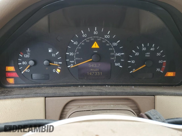 2001 Mercedes-Benz E-Class with VIN WDBJH65J71B230219, listed as a Copart auction lot 44334175 with 147,331 mi miles and Salvage Title. Bid and sale history available at carsss.com. Image 9.