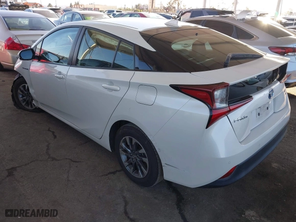 2019 Toyota Prius L Eco with VIN JTDKARFU8K3102331, listed as a IAAI auction lot 41852084 with 54,275 mi miles. Bid and sale history available at carsss.com. Image 3.