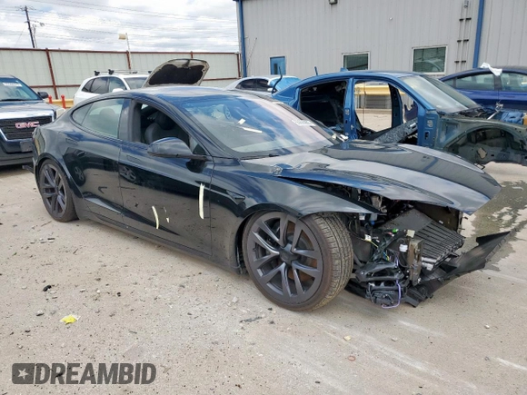 2024 Tesla Model S with VIN 5YJSA1E50RF539569, listed as a Copart auction lot 55690955 with Not provided miles and Salvage title. Bid and sale history available at DreamBid. Image 4.