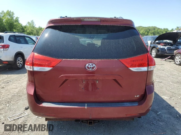2012 Toyota Sienna LE AAS с VIN 5TDKK3DC0CS183801, выставлен на аукционе Copart как лот 58258035 с пробегом 291 299 миль миль и Чистый • Clean title. История ставок и продаж доступна на DreamBid. Изображение 6.