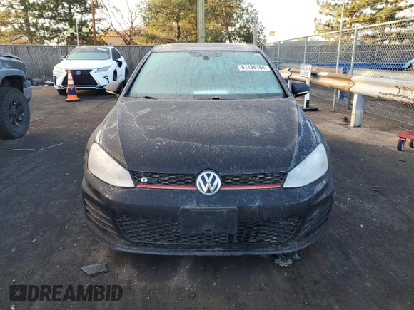 2015 Volkswagen GTI SE with VIN 3VW4T7AU8FM005632, listed as a Copart auction lot 81136184 with 92,886 mi miles and Salvage Title. Bid and sale history available at DreamBid. Image 5.