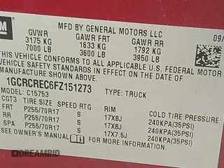 2015 Chevrolet Silverado 1500 LT with VIN 1GCRCREC6FZ151273, listed as a IAAI auction lot 40377068 with 264,496 mi miles. Bid and sale history available at carsss.com. Image 9.