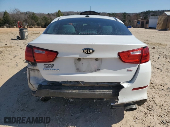 2014 Kia Optima LX with VIN 5XXGM4A74EG302158, listed as a Copart auction lot 46492685 with 147,302 mi miles and Salvage Title. Bid and sale history available at carsss.com. Image 6.