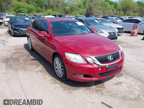 2008 Lexus GS 350 with VIN JTHBE96S880039601, listed as a IAAI auction lot 41929475 with 222,066 mi miles. Bid and sale history available at carsss.com. Image 1.