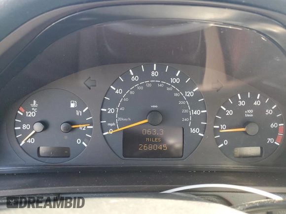 2001 Mercedes-Benz E-Class with VIN WDBJF70JX1B327997, listed as a Copart auction lot 87650175 with 268,045 mi miles and Salvage Title. Bid and sale history available at carsss.com. Image 9.