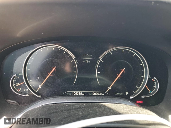 2016 BMW 7 Series 740i with VIN WBA7E2C54GG547029, listed as a Copart auction lot 49001355 with 109,385 mi miles and Clean Title. Bid and sale history available at carsss.com. Image 9.